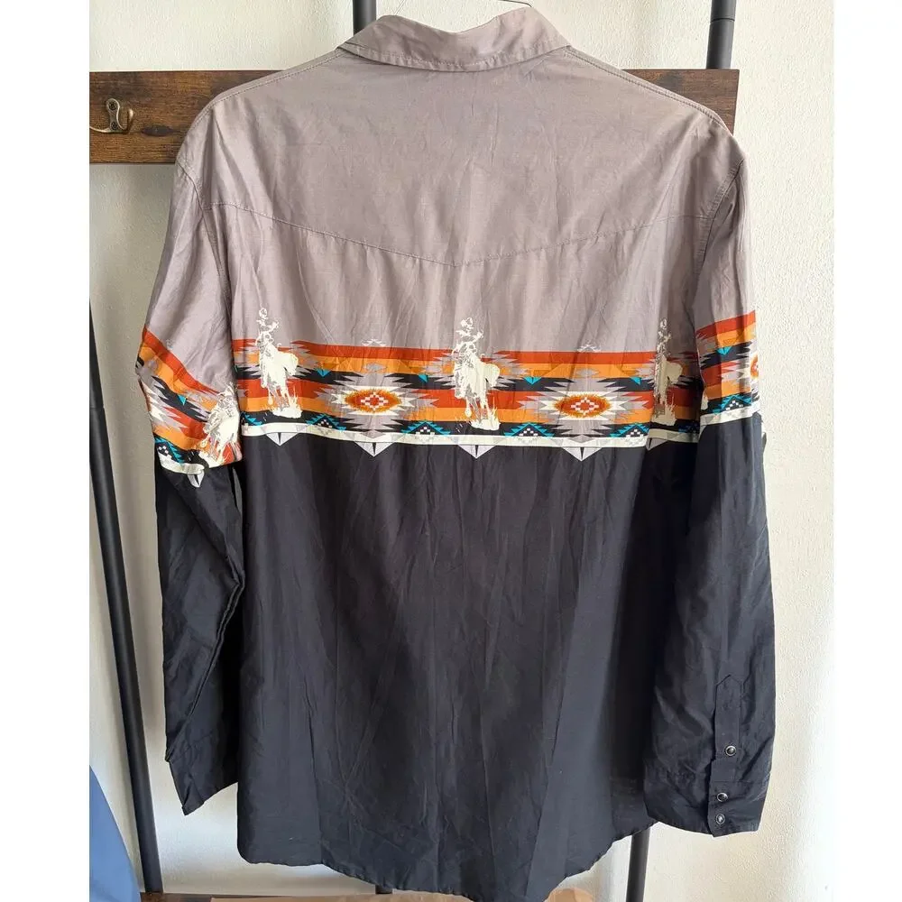 Roper Vintage Wear Snap Up Front  Rodeo Design Made in the USA Sz XXL - Picture 3 of 14